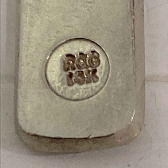 14k White Gold Cellphone Charm For Bracelet Or Necklace Lobster Clasp - Picture 5 of 7